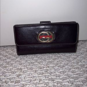 Dark Brown Vintage Gucci Leather Wallet